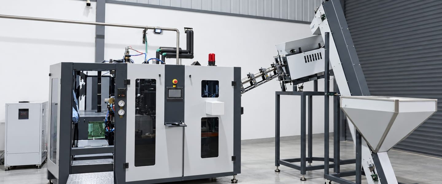 A blow-moulding machine on the Geocel line